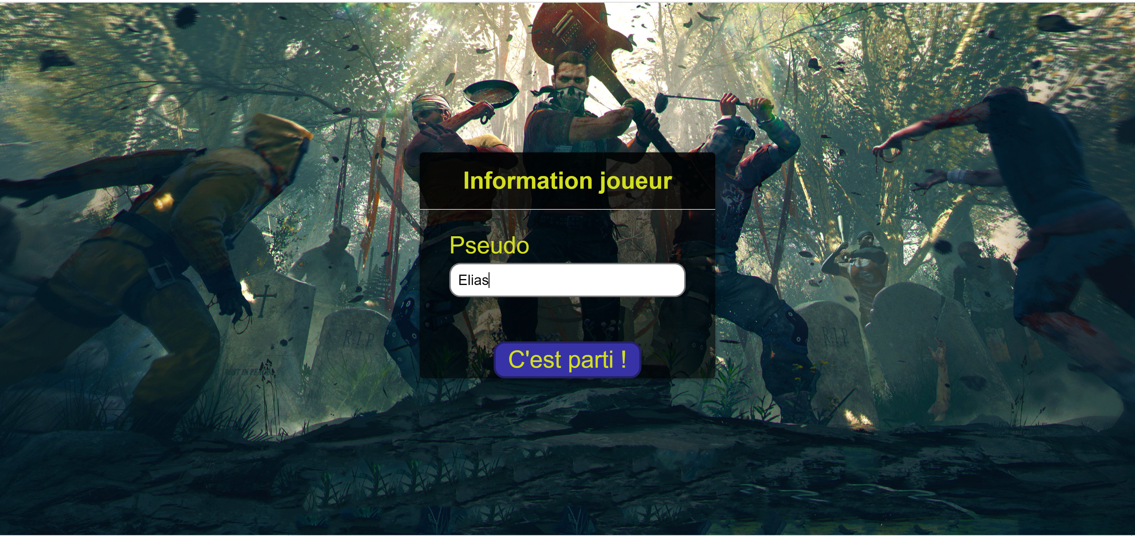 Fig.3 : Entrer le pseudo du joueur
